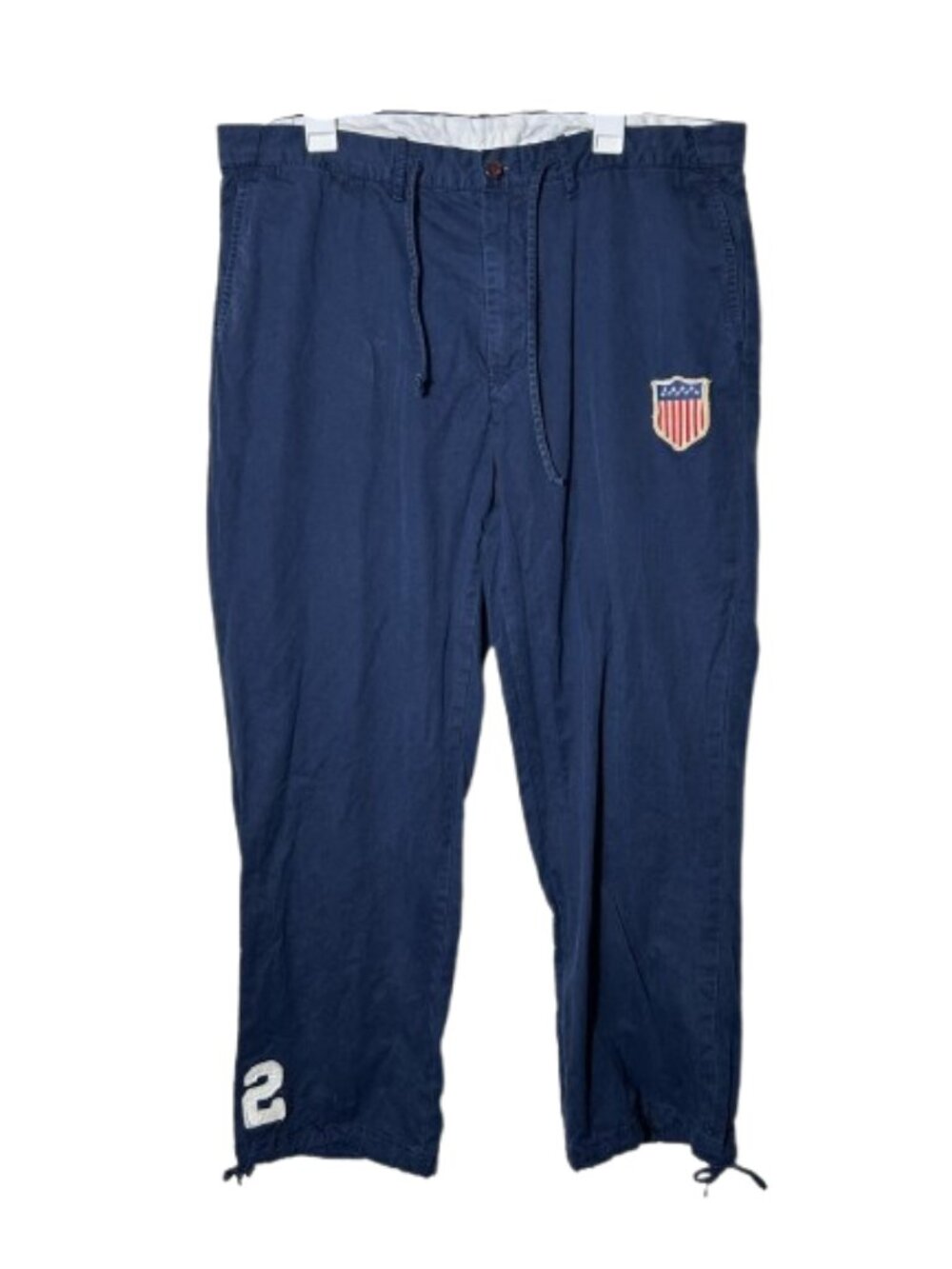 Vintage Polo ralph lauren blue chino jogger men's 38 x 30 shield patch rare